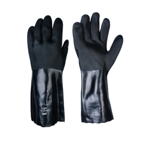 Guante PVC negro doble 14”