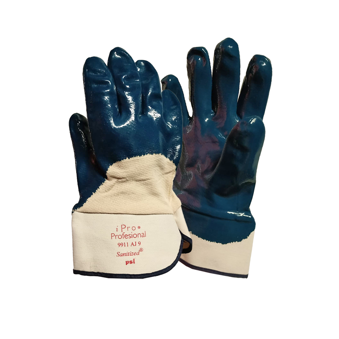 Guante nitrilo azul dorso ventilado-puño seguridad iPro® Hyti